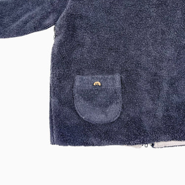 Pull marine profond à capuchon avec oreille en ratine de coton 6M