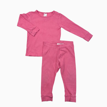 Ensemble rose vibrant en coton bio côtelé 12-18M