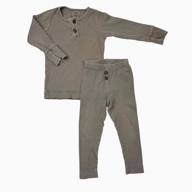 Ensemble taupe cotelé 6-12M