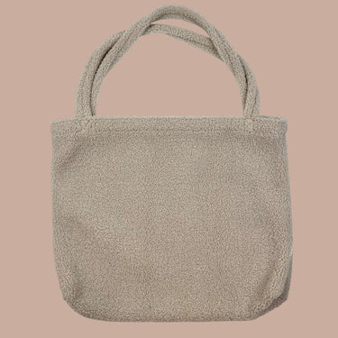 Sac à main beige en bouclette pour femmes OS