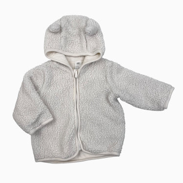 Veste à capuchon vanille en sherpa 4-6M