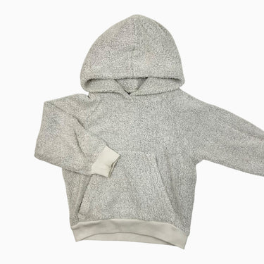 Pull à capuchon gris en ratine 3-4Y