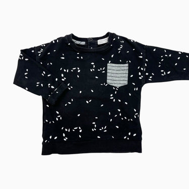 Pull noir 'gouttes' 12M