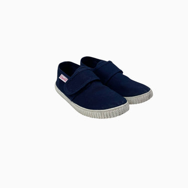 Souliers marine à velcro en canvas de coton 29EU