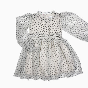 Robe vanille fleurie en tulle 12-18M