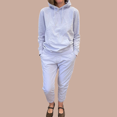 Pull à capuchon lilas en coton bio pour femmes M