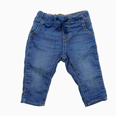 Pantalon en denim souple en coton et poly à taille élastique 6-9M