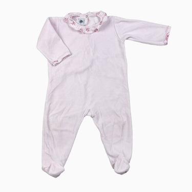 Pyjama rose à col fleuri 12M