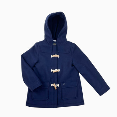 Manteau marine doublé 'Duffle' en laine et polyamide 6Y