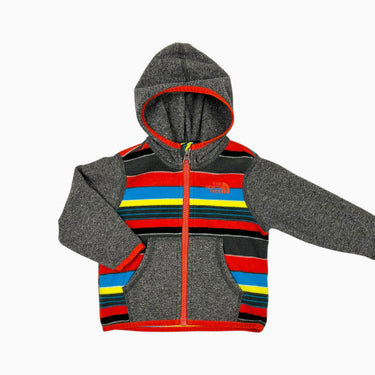 Veste à capuchon à rayures colorées en polar 6-12M