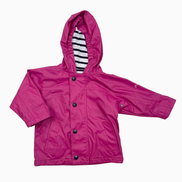Manteau style imperméable ciré magenta doublé en coton 1Y