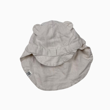 Chapeau soleil greige en coton et lin 0-3M