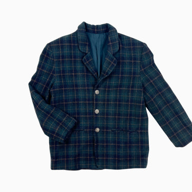 Veste style blazer vintage vert carreautée 10Y