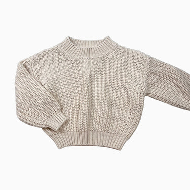Pull crème 'fisherman' en tricot de coton 18-24M