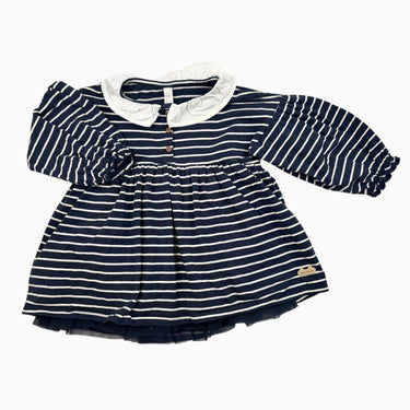 Robe avec cache-couche intégrée marine à rayures 12-18M
