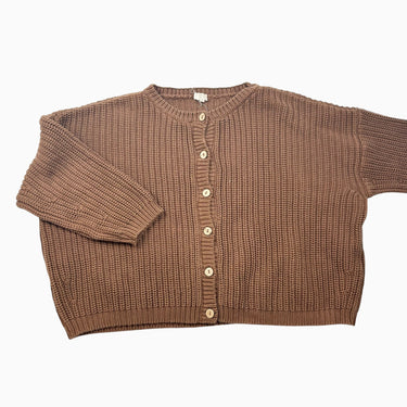 Cardigan noisette en tricot de coton pour femmes 6US