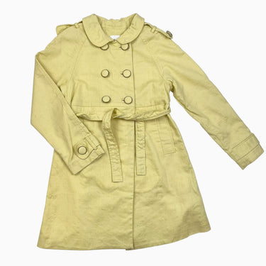 Manteau style trench jaune en acetate et viscose 8Y