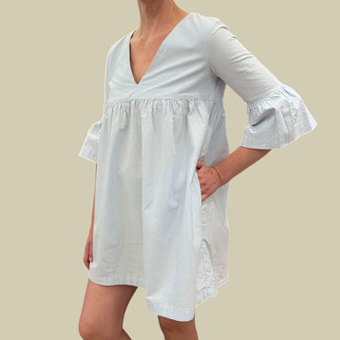 Robe bleue ciel en coton pour femmes S