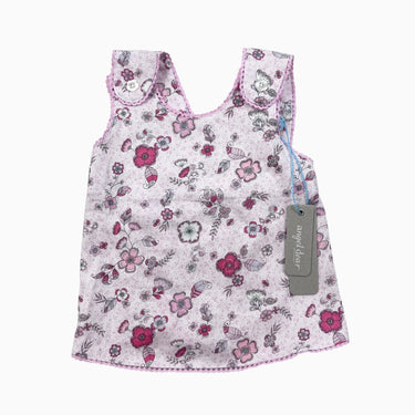 Haut rose fleurie à dos croisé 12-18M