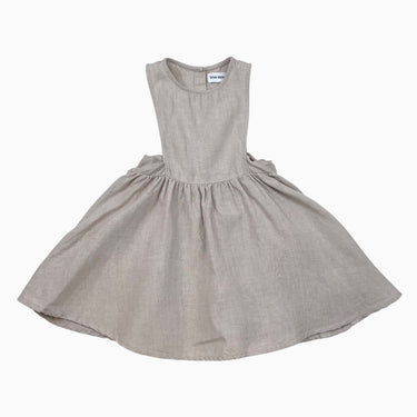 Robe beige en lin style tablier 4Y