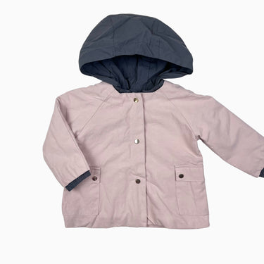 Manteau mi-saison à capuchon rose 9-12M