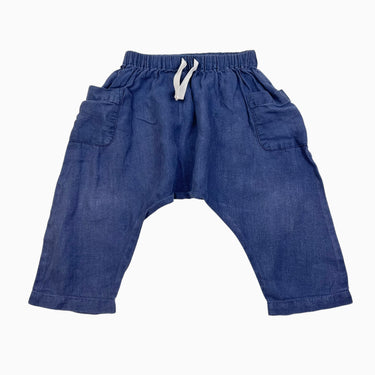 Pantalon marine en lin 2-3Y