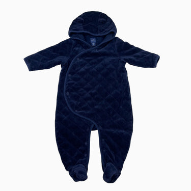 Combi marine en velour matelassé 6-12M
