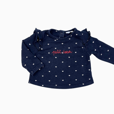Pull marine 'petit coeur' 9M