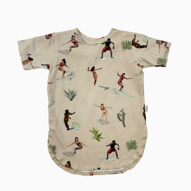 T-shirt vanille surf en bambou et coton 1-3Y