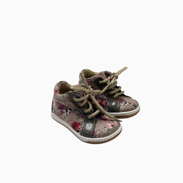 Souliers taupe fleurie à lacets fait en Italie 19EU