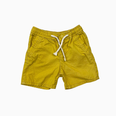 Short jaune soleil en coton à taille élastique 6-9M