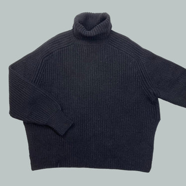 Pull à col roulé noir en tricot pour femmes 40EU