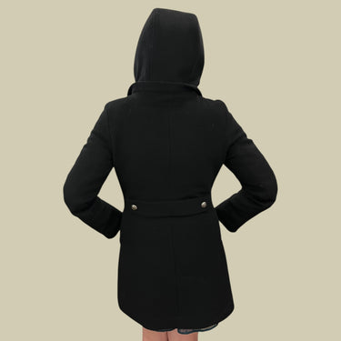 Manteau noir en laine pour femmes S