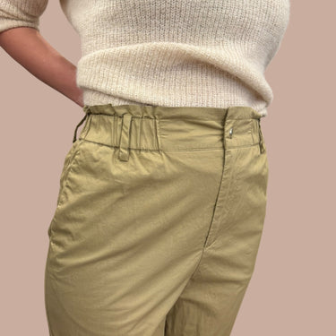 Pantalon 'trousers' vert sable pour femmes S