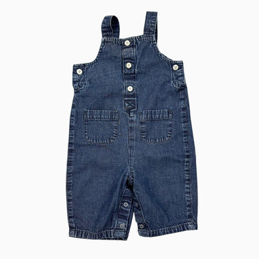 Salopette en coton chambray foncé 3-6M