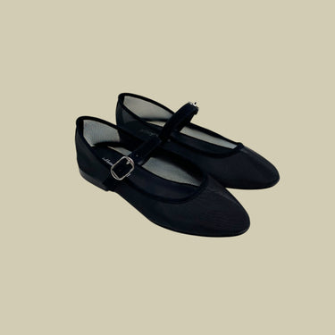 Ballerines noires en mesh pour femmes 6US