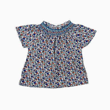 Tunique fleurie avec col en smock 2-3Y