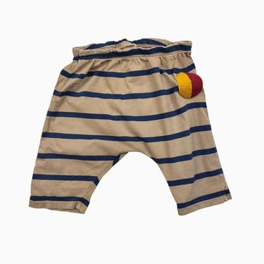 Short legging latté à rayures marines 12-18M