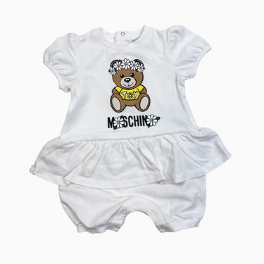 Barboteuse blanche avec logo emblématique 3-6M