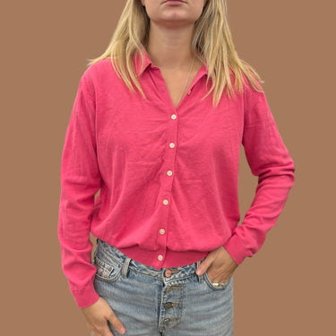 Cardigan 'Ines de la fresssange' fushia en tricot de coton pour femmes M