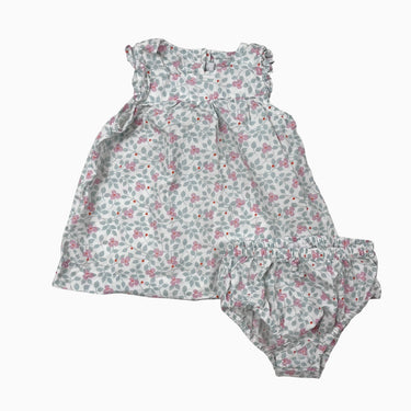 Robe et bloomer en coton floral menthe 3M