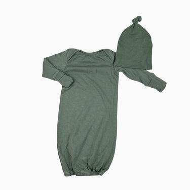 Dormeuse sans pied avec bonnet eucalyptus 1-3M