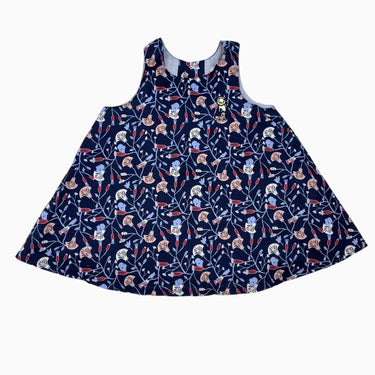 Robe marine a imprimé floral en coton 80cm (18M)