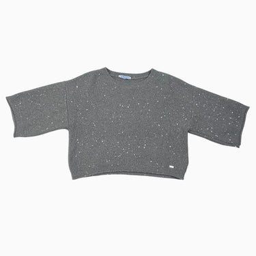 Pull cropped gris à paillettes 9Y