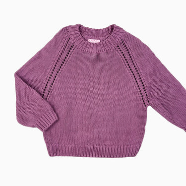 Pull mauve raisin en tricot 18-24M