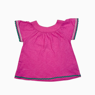 Blouse rose bonbon avec couture 'twistée' 4-5Y