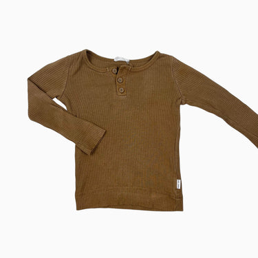 Chandail ocre en modal côtelé 1Y