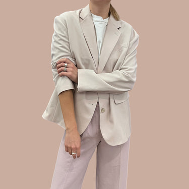 Blazer 'Agency' avoine en laine, cupro et élastane pour femmes 1 (S-M)