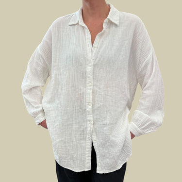 Chemise blanche en mousseline pour femmes M
