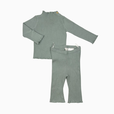 Ensemble chandail et legging menthe côtelé 4-6M